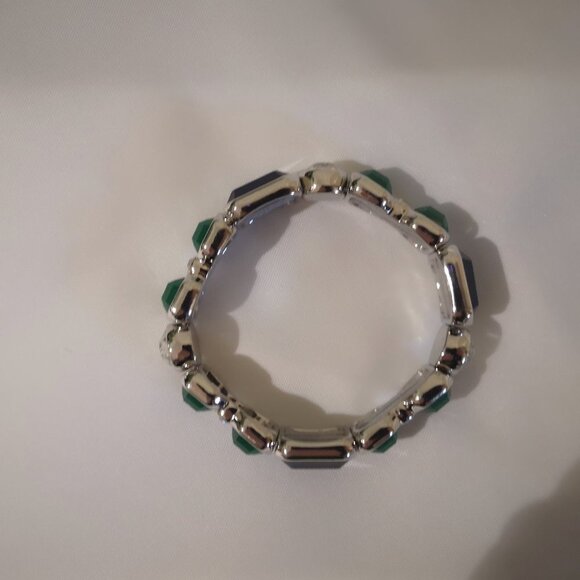 Lia Sophia Ladies Green / Blue / Clear Faux Rhinestones Extensible Bracelet - Picture 3 of 3